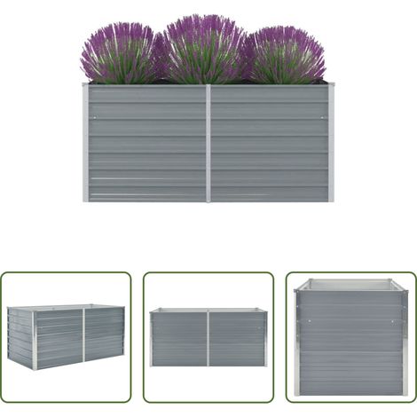 Jardinière surélevée - Jardinière 160 x 80 x 77 cm Gris Acier galvanisé (1/5)