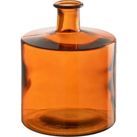 Vase Déco en Verre "Bouteille" 26cm Orange (1/2)
