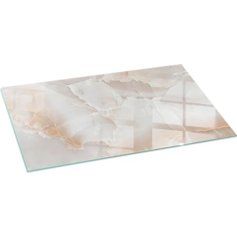 Glasplatte für Kaminofen Sicherheitsglas Schutzplatte Glasbodenplatte für Kamin Hitzeschutz für Kamin Funken Elegant Natursteinmuster 140x70 cm