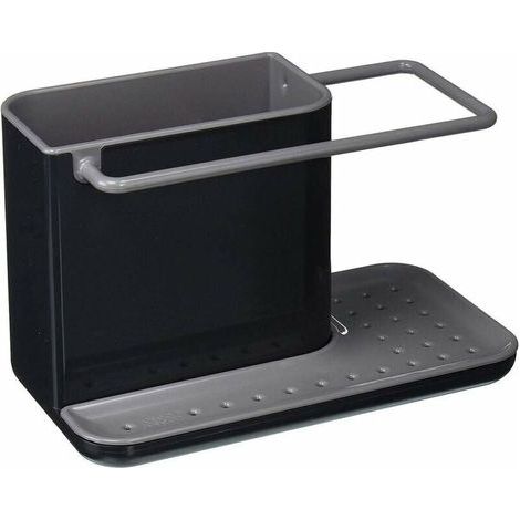 Sink Organizer, Holder for Sponge, Scraper, Brush, Dish Soap, Dishcloth, Small Size - Black (1/5)