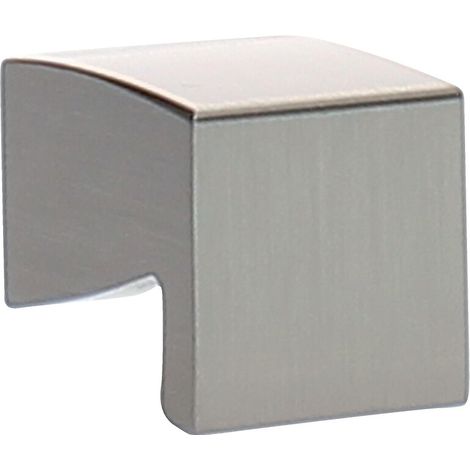 Bouton aluminium finition inox - 21 x 21 mm, hauteur 29 mm - Whale