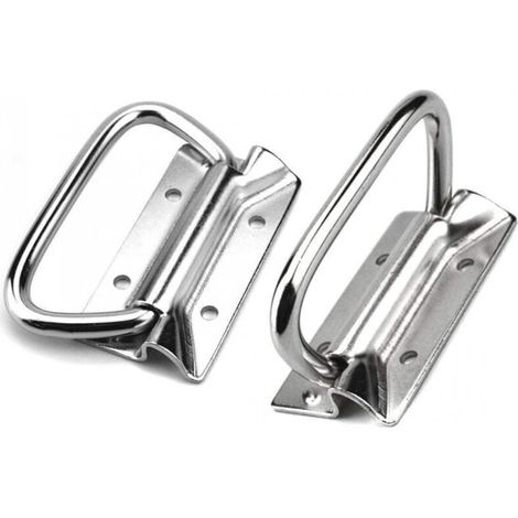 Stainless steel handles for toolbox lifting door shelves (pack of 2, silver) (1/4)