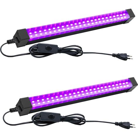 2 pezzi 15W LED luce nera, barra luce UV, barre luce nera portatili, luce nera al neon 395-405 nm, festa di Natale, body painting, discoteca [classe energetica E]