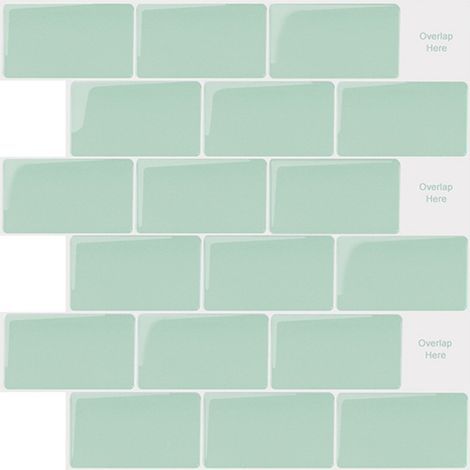 Papel pintado autoadhesivo, verde, 30,5x30,5 cm, 1 hoja, pegatina de pared simple para el hogar, fondo de TV, pared 3D autoadhesiva. (1/5)