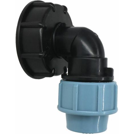 Adaptateur de réservoir IBC, adaptateur pour réservoir d'eau IBC S60X6 avec connecteur coudé en polyéthylène moyenne densité de 25 mm compatible avec les conteneurs IBC standard britanniques et europé (1/3)