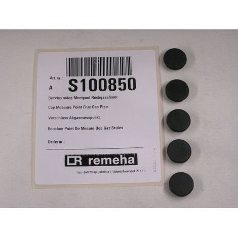 Remeha Tappo di misurazione EPDM nero (5x), S100850