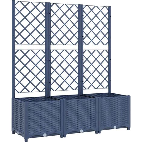 Maison Exclusive - Fioriera da Giardino con Graticcio Grigio Blu 120x40x136 cm PP
