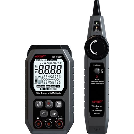Testeur de câbles réseau NOYAFA NF-8509 (avec multimètre intégré), test de port LAN/Ethernet PoE/RJ45 RJ11 CAT5 CAT6, testeur de réseau TDR anti-interférences/NCV, outil de mesure de tension AC/DC ant (1/5)