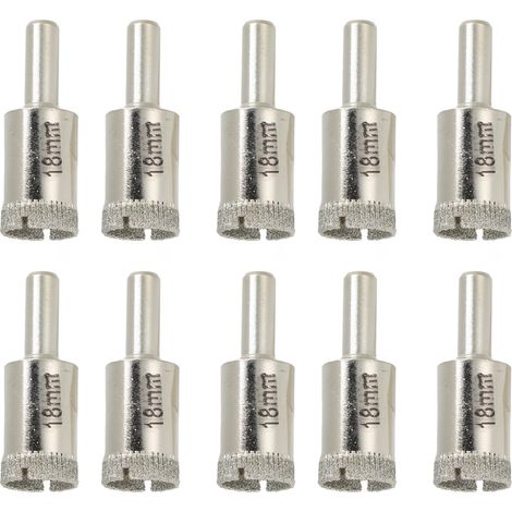 10Pcs Trépan HSS 18mm pour Perçage Verre Marbre Granit Pierre - Lame Foret de Coupe Quincaillerie (1/5)
