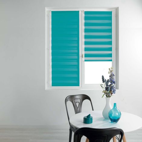 Store Enrouleur Jour Nuit "Daynight" 90x180cm Bleu (1/3)