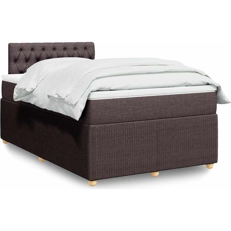 Sommier à lattes de lit avec matelas Marron foncé 120x200 cm (1/5)