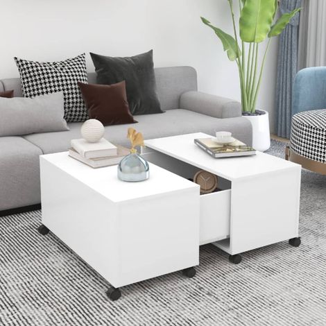 vidaXL Tavolino da Salotto Bianco 75x75x38 cm in Legno Multistrato