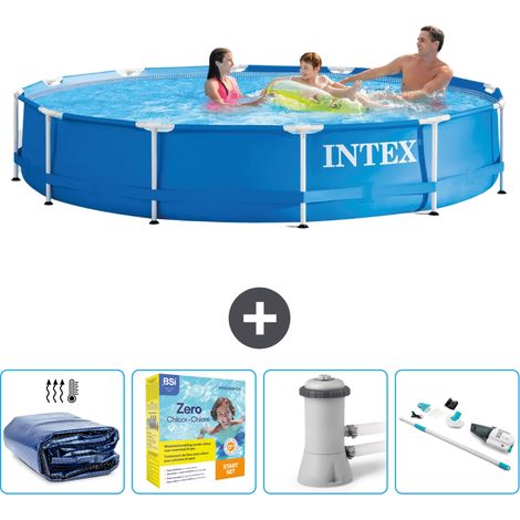 Intex Piscina con struttura Rotonda - 366x76 cm - 7-pezzi SCB12 (1/5)