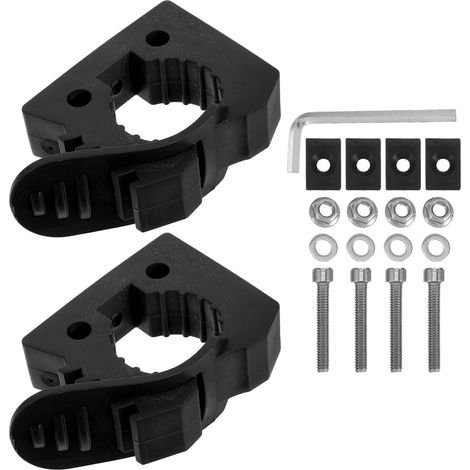 Pince de Fixation D’outil en Caoutchouc à Dégagement Rapide, Lot 2 Paires, Support Antidérapant Réglable pour Barres de Toit de 3-4 Cm, Compatible Vtt, Camion, Bateau et Montage (1/5)
