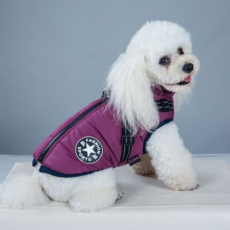 NineClouds Vêtements pour chiens pour petits chiens Manteau pour chien Veste d'hiver imperméable Gilet chaud Vêtements pour chien Hiver chaud (Violet, L) (1/5)