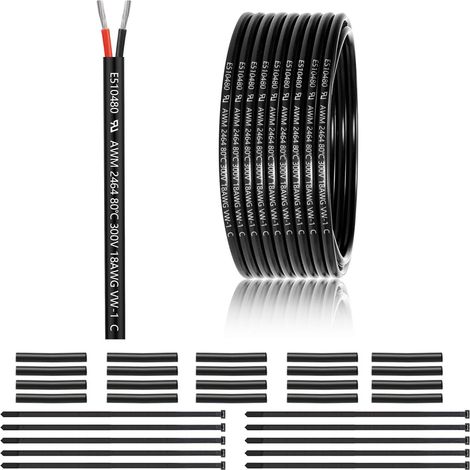 Câble électrique à 2 fils 18 AWG 2 x 0,75 mm² - 30 m - 0,75 mm² (1/5)