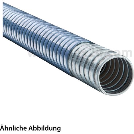 FLEXA FLEXAgraff-PU-AS Metallschutzschlauch doppelt gefalztes mit PUR-Mantel AD 10,0mm, ID 7,0mm doppelt gefalztes Profil, Mindestbiegeradius bewegt 90,0mm - 1 Meter