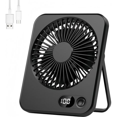 Ventilateur USB Portable Mini  5 Vitesses Silencieux Rechargeable Bureau, Table, Cuisine, Chambre