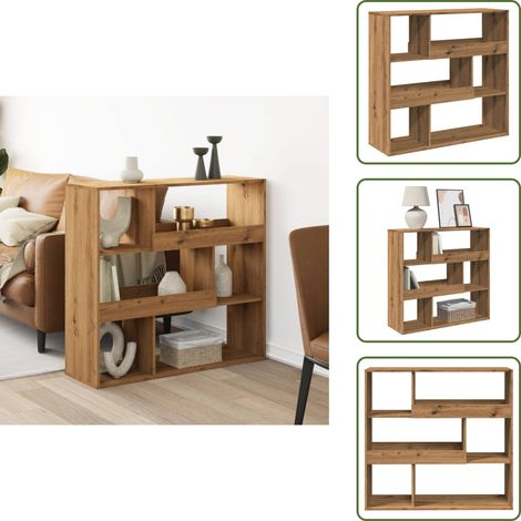The Living Store Raumteiler Artisan-Eiche 100x33x94,5 cm Holzwerkstoff - Bücherregal