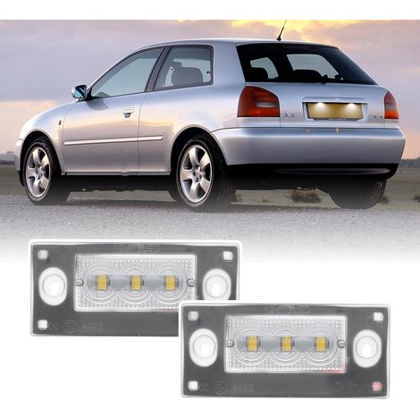Lot de 2 Feux de Plaque d'immatriculation LED compatibles avec A3/S3 8L Facelift 2000-2003, A4/S4 B5 Facelift 1999-2001 Xénon Blanc (1/5)