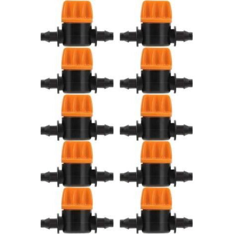 20 Pièces Vanne de Commutation D'irrigation Goutte à Goutte 4/7 Connecteur de Tube D'irrigation Connecteurs de Tuyau Vanne Barbelée Convient pour Jardin Agricole