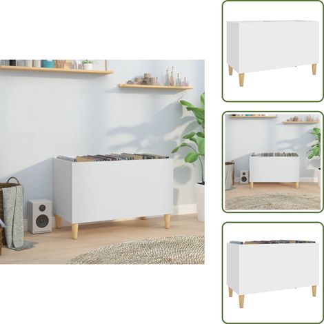 Mueble para tocadiscos - vidaXL Mueble para discos madera contrachapada blanco 74,5x38x48 cm - Mueble de madera