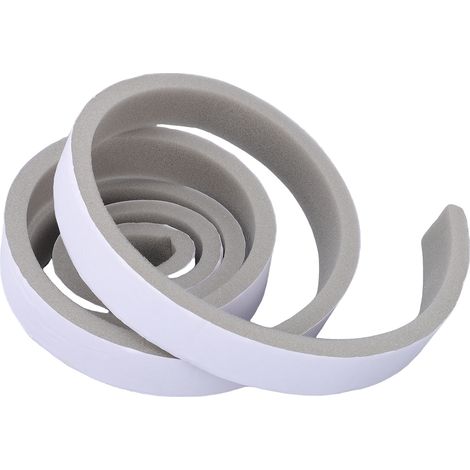 Joint de porte et fenêtre, mousse souple grise, adhésif quadrillé, 1 rouleau 2m x 3cm, usage polyvalent, isolation phonique et thermique (1/5)