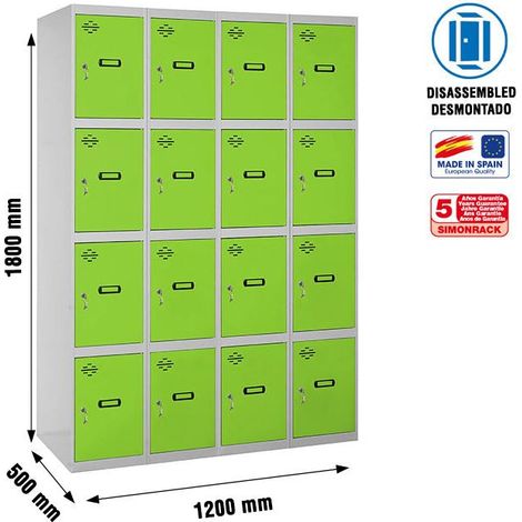 Simonrack Armadio Standard Grigio Verde 180x120 cm 16 Porte