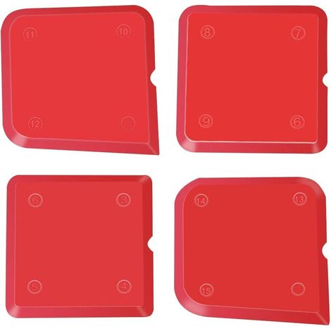 Pieces Caulking Tool Kit, Sealant, Silicone Finishing Tools, Caulking Tools for Finishing Silicone Caulk Joints (Red)