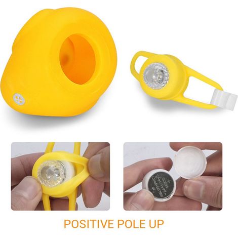 Sonnette de vélo en forme de casque de canard, klaxon lumineux avec lampe de sécurité, accessoire pour guidon, signal d'avertissement lumineux (1/5)