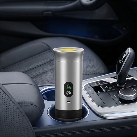 3-in-1 12V Akku Kaffeemaschine, Tragbare Auto Espressomaschine mit USB, Mini Kaffeemaschine, Kompatibel mit Kapseln & gemahlenem Kaffee, für Camping, Wohnmobil (1/5)