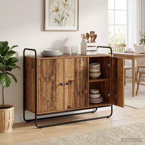 Aparador Madera envejecida 102 x 35 x 75 cm (1/4)