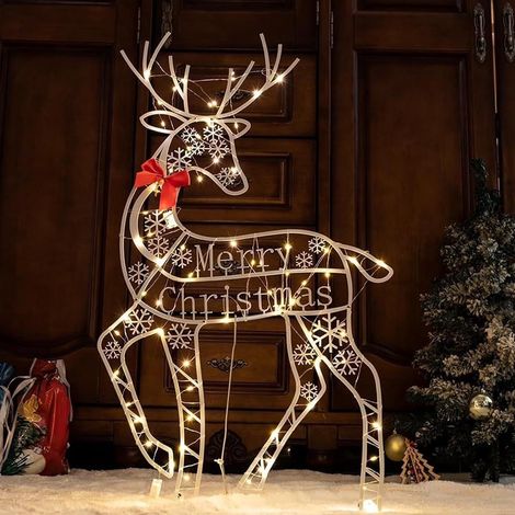 Renne De Noël - Guirlande Lumineuse À Led 60 Points - Décoration Extérieure Et Intérieure - Set De 3 Tailles Différentes