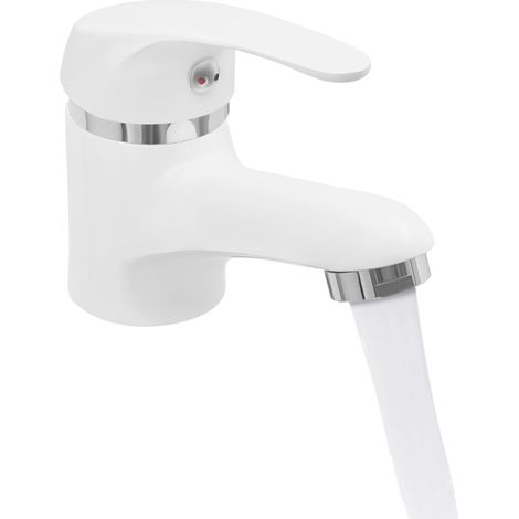 Mitigeur pour vasque - 50 cm - laiton - blanc - monocommande (1/5)
