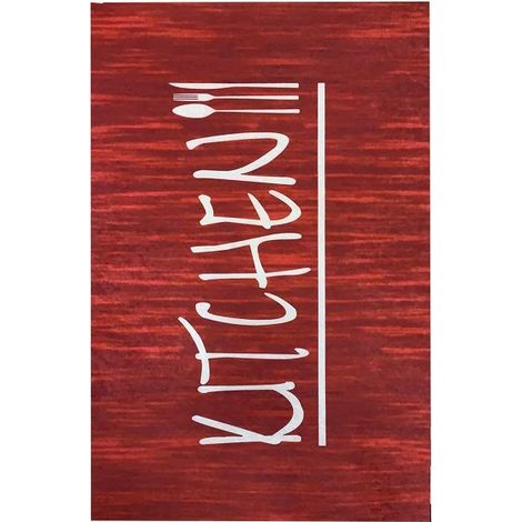 MANI TEXTILE TPSKITCHROU90 Tappeto, Poliestere, Rosso, 90 x 130 cm (1/2)