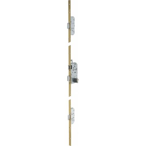 Vachette – Serrure électrique multipoints 5000 T204 bronze – 3 pênes oblongs latéraux – Entraxe 7/70 – Têtière 2040 mm x 18 mm