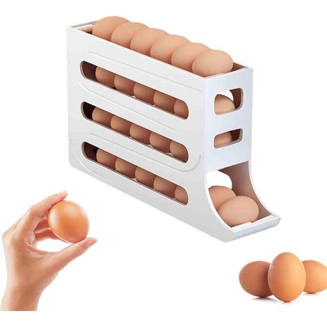 Distributeur Oeufs 4 Niveaux Refrigerateur Support Roulement Auto Organisateur (1/5)
