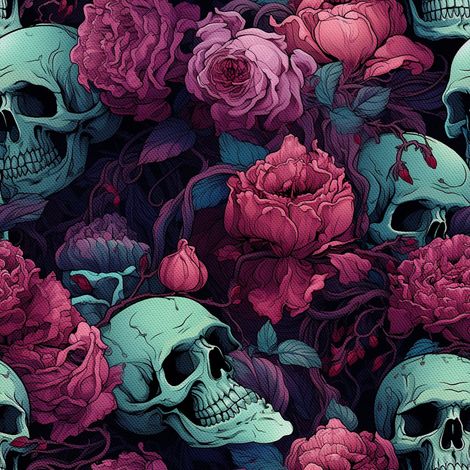 Tela decorativa para exteriores Oxford - Motivo de calavera I DX4022 (1/5)