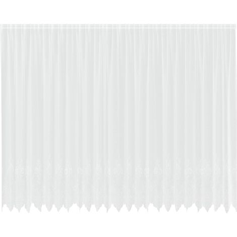 Maison Exclusive - Spitzenvorhang mit Vorhängen Floral Weiß 280 x