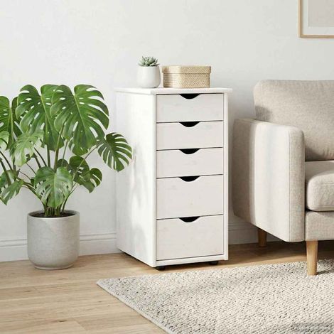 vidaXL Armadietto Bianco 34 x 39 x 61,5 cm Legno di Pino Massello