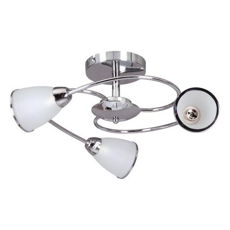 Plafoniera Kaja Plato metallo cromata/bianca 3xE14 58cm