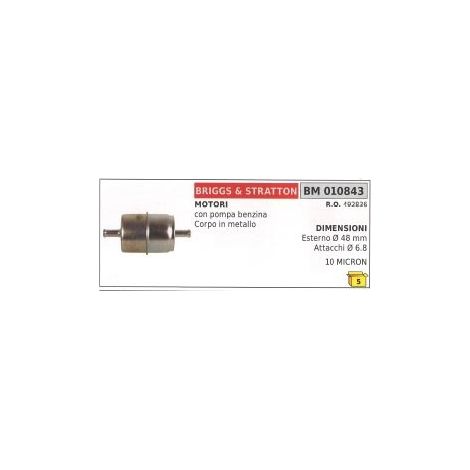 BRIGGS&STRATTON Benzinpumpenfilter mit Metallgehäuse 10 MICRON 492836