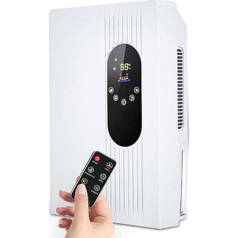 Déshumidificateurs Electrique avec Télécommande, 2200ML Deshumidificateur d Air avec Affichage LED Mode Basse Nocturne 600-800ml/D