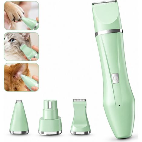 Tondeuse Chien Chat 4 en 1 Silencieuse Rechargeable ABS Vert 16.5 x 3.3 x 1.5 cm (1/5)