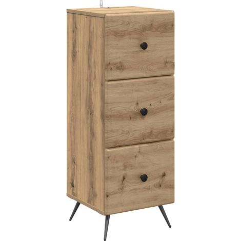 vidaXL Mobile con Cassetti Rovere Artigianale 33 x 34,5 x 90 cm
