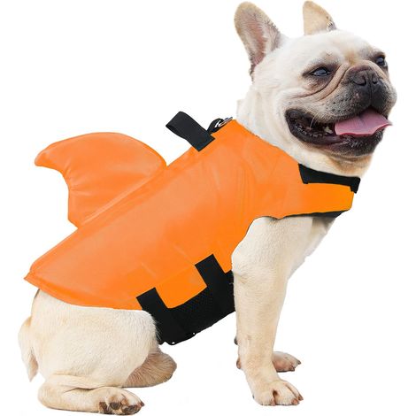 Schwimmweste Hund Rettungsweste Badeanzug fuer Haustiere M Orange (1/5)