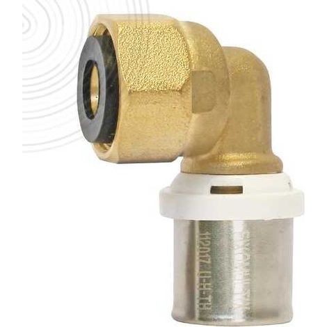 Ayor – Coude à sertir écrou tournant 15/21 303631615 – Ø16-1/2” – Raccord multicouche pour chauffage et distribution d'eau – Pression 15 bars