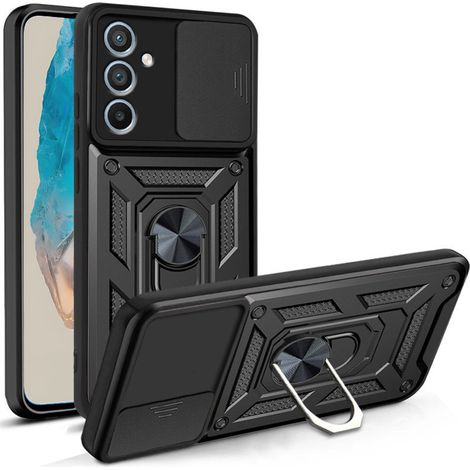 Étui CamShield Slide noir avec verre trempé renforcé 3D pour Samsung Galaxy M35 (1/5)