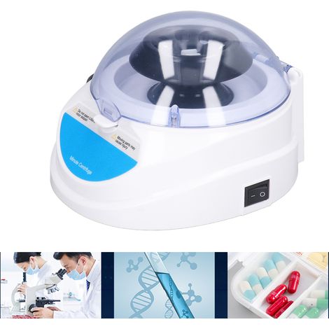 Mini centrifugeuse 4000 tr/min, petite centrifugeuse de paillasse portable pour une utilisation en laboratoire, 2 rotors, 100-240 V, norme européenne.