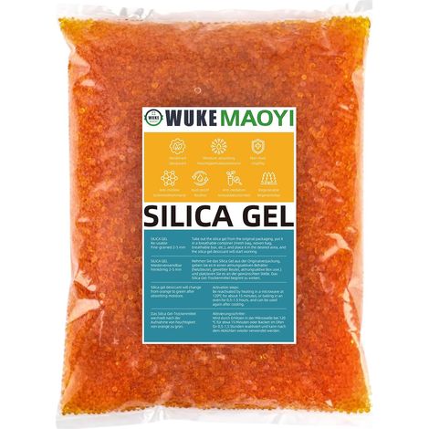900 g Gel de Silice, Silica Gel Sachets Déshydratants s avec Indicateur Humidité de Couleur, Orange au Vert, Déshumidificateur Silicagel (1/5)